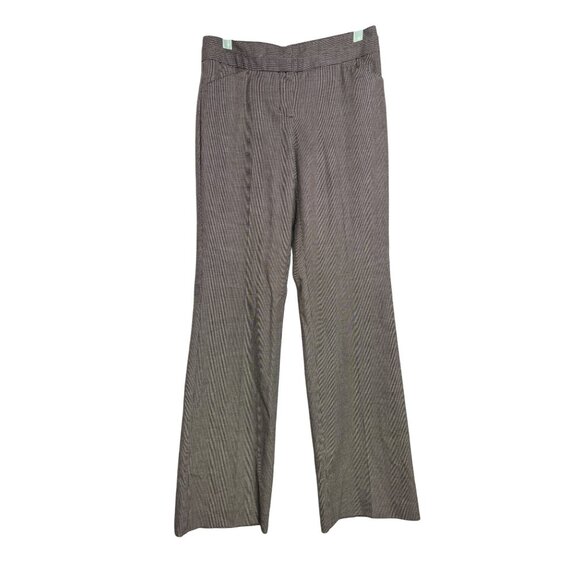 Express Design Studio Editor Wide Leg Flare Dress Pants Trousers 0 Black White - Picture 1 of 8